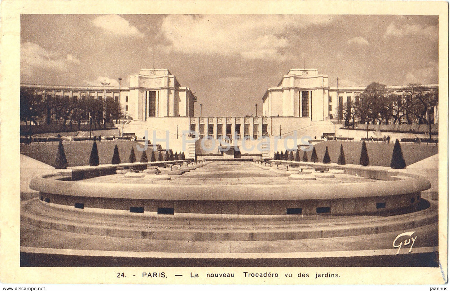 Paris - Le nouveau Trocadero vu des jardins - 24 - old postcard - France - used - JH Postcards