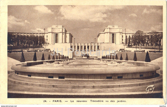 Paris - Le nouveau Trocadero vu des jardins - 24 - old postcard - France - used - JH Postcards