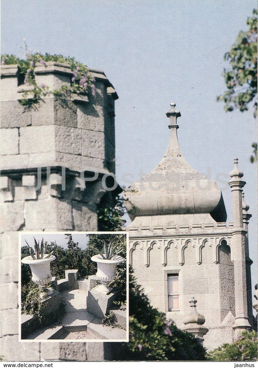 Alupka Palace Museum - View at Tower and Cupola from East Facade - Crimea - Ukraine USSR - unused - JH Postcards