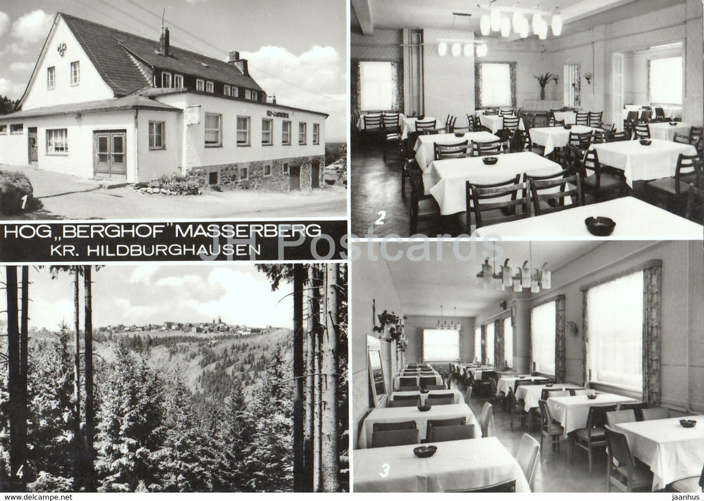 Hog Berghof Masserberg Kr Hildburghausen - Gaststatte - Veranda - Germany DDR - unused - JH Postcards
