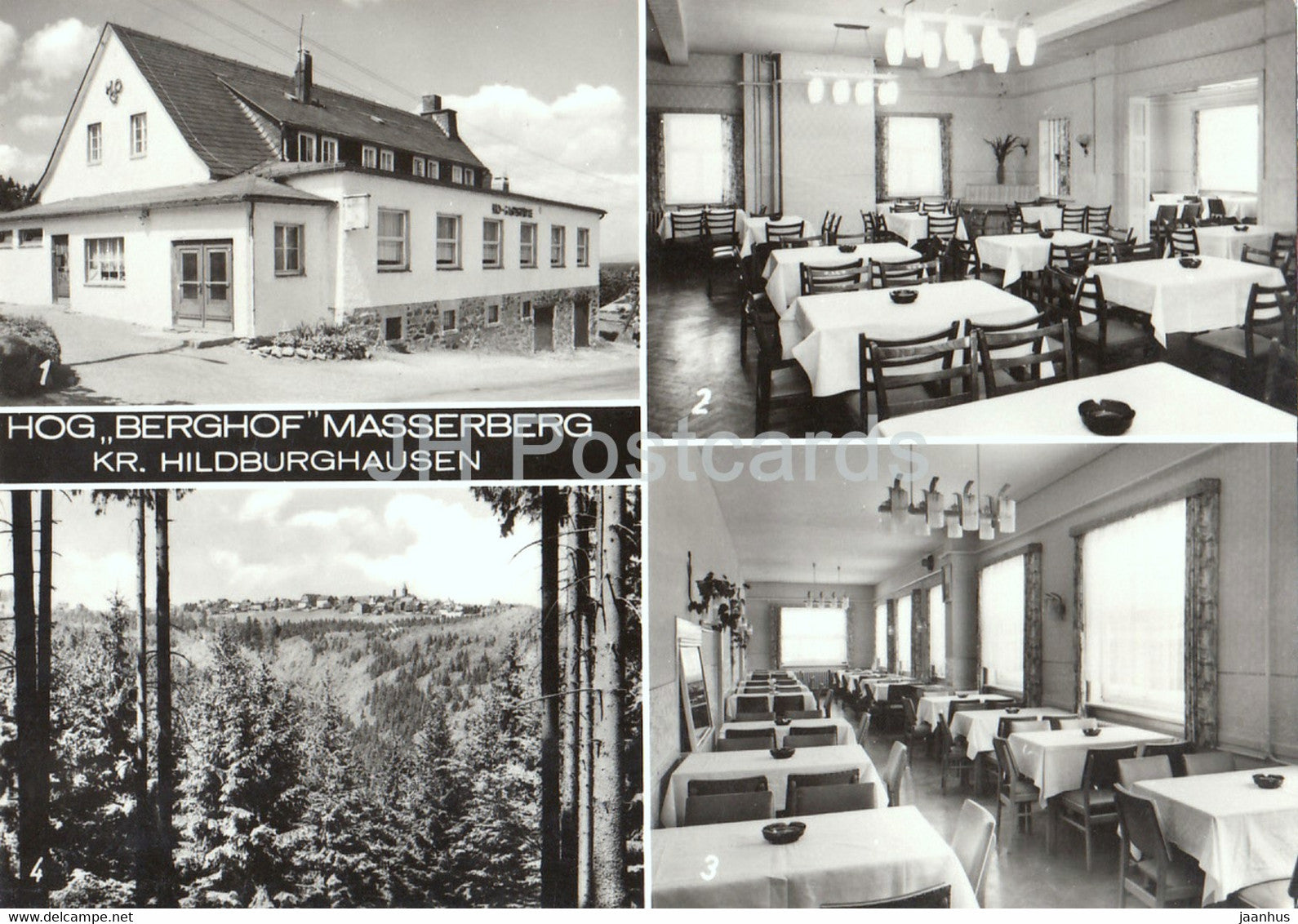 Hog Berghof Masserberg Kr Hildburghausen - Gaststatte - Veranda - Germany DDR - unused - JH Postcards