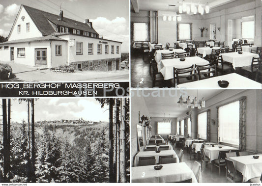 Hog Berghof Masserberg Kr Hildburghausen - Gaststatte - Veranda - Germany DDR - unused - JH Postcards