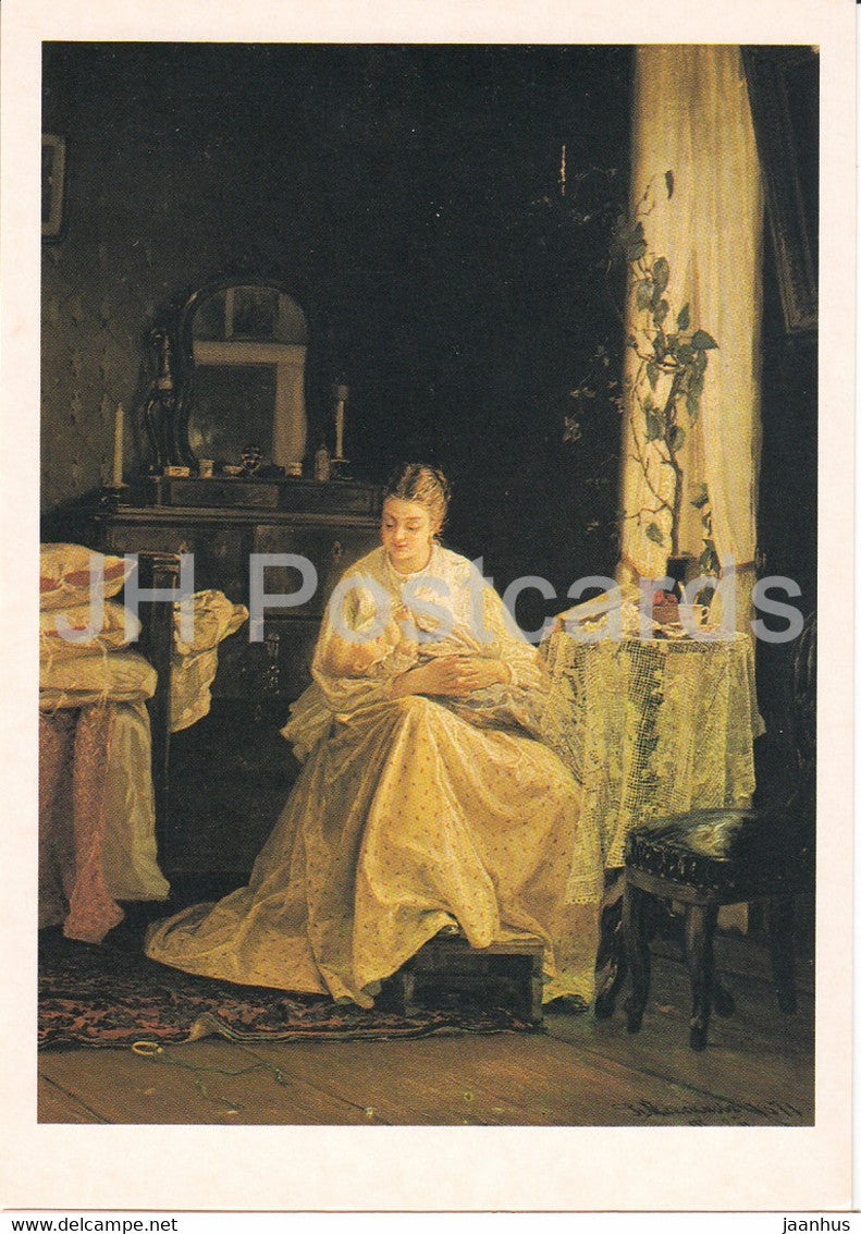 painting by V. Maksimov - Woman with a Child - Russian art - 1981 - Russia USSR - unused - JH Postcards