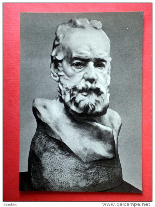 Portrait of Victor Hugo , 1883 - sculpture by August Rodin - french art - unused - JH Postcards