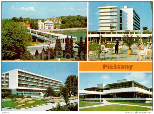 Colonnade bridge - Spa house Balnea - Pieštany - Czechoslovakia - Slovakia - used 1988 - JH Postcards