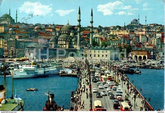 Istanbul - Galata Bridge and New Mosque - Keskin Color - Turkey - used - JH Postcards