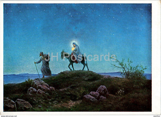 painting by Walther Witting - Auf der Flucht - On the Run - German art - old postcard - 1961 - Germany - used - JH Postcards