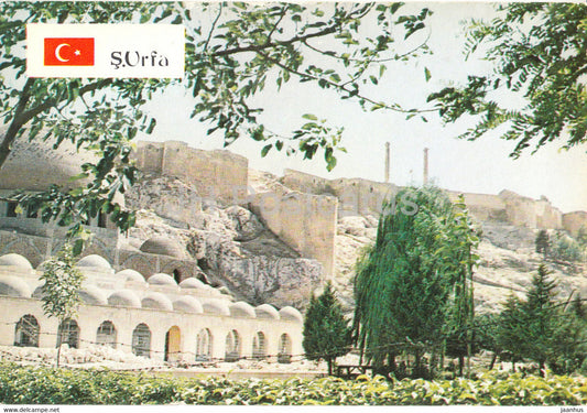 S Urfa - Hali Urrahman Yeni Mosque - castle  - 1987 - Turkey - used - JH Postcards