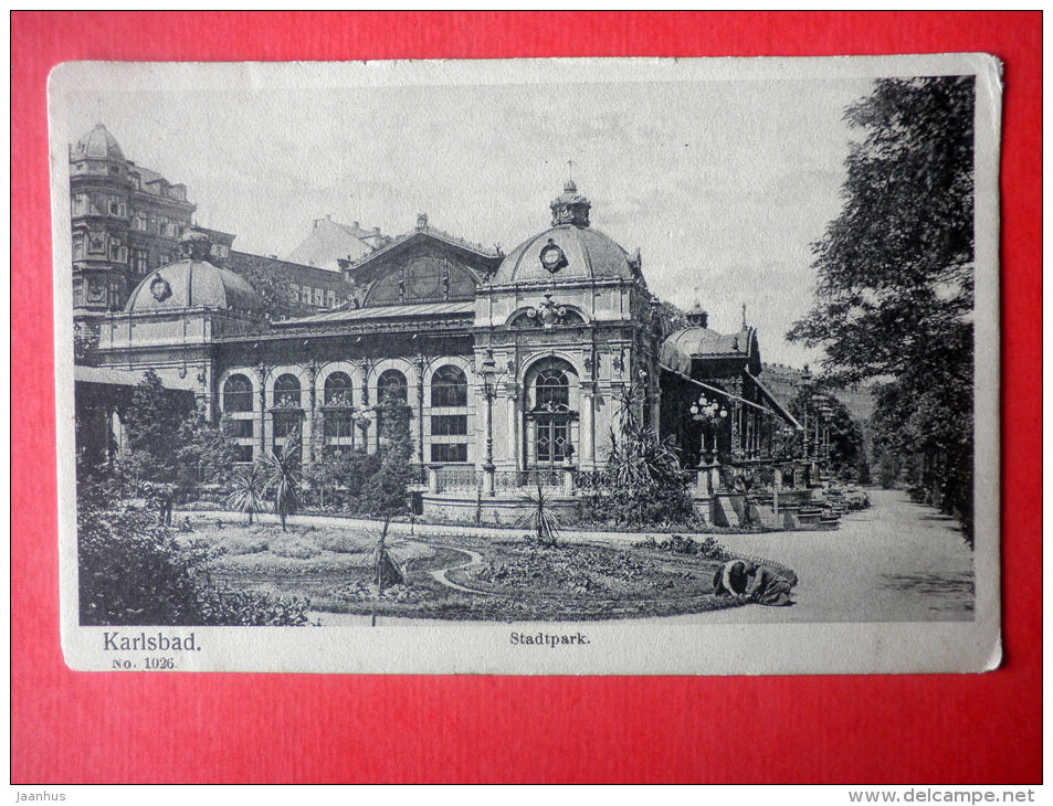 Stadtpark - Karlsbad - Karlovy Vary - No. 1026 - old postcard - Czech - unused - JH Postcards