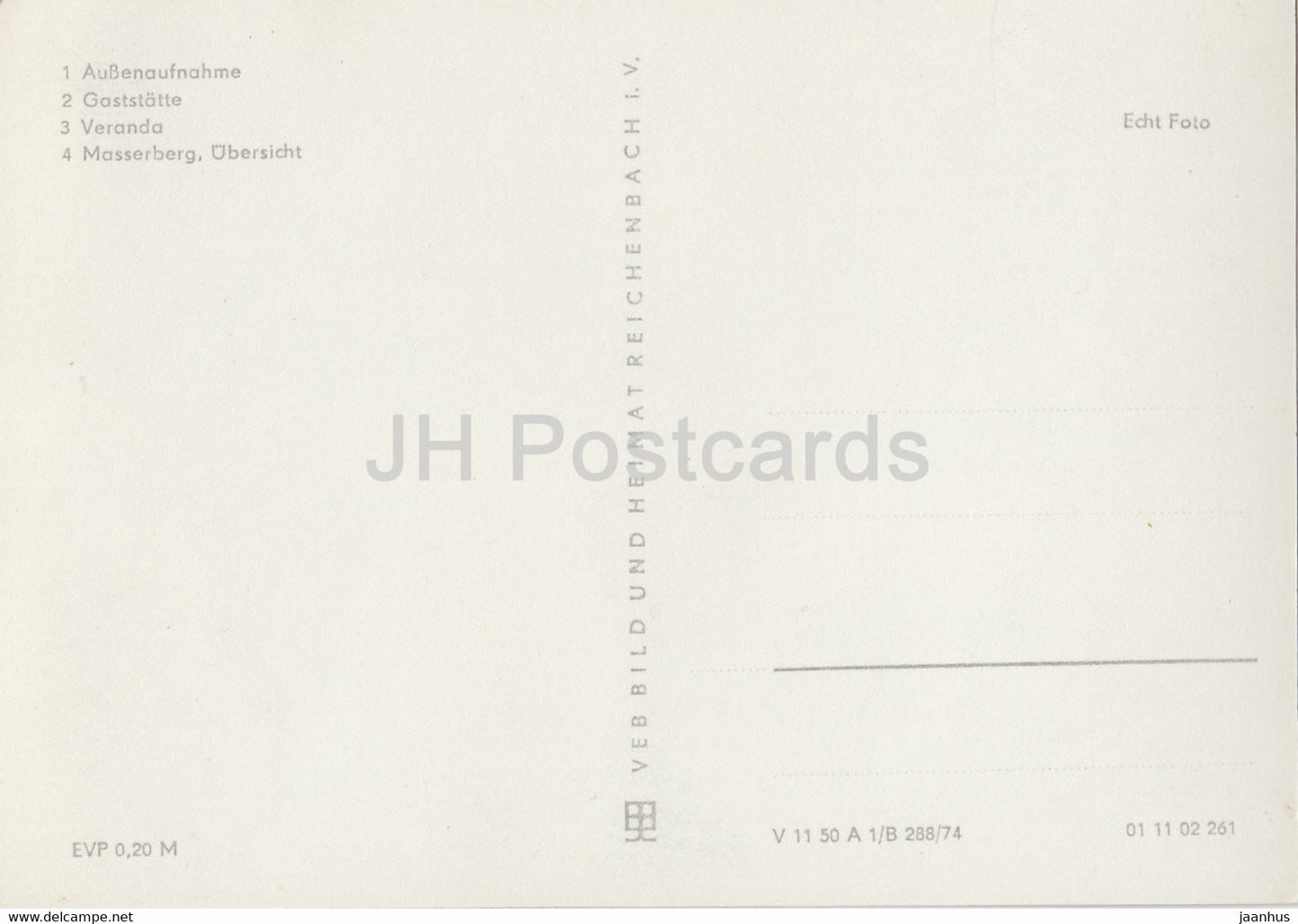 Hog Berghof Masserberg Kr Hildburghausen - Gaststätte - Veranda - Deutschland DDR - unbenutzt