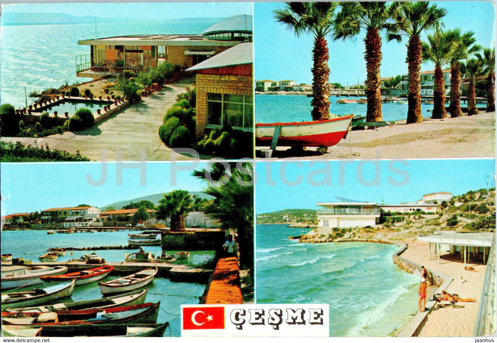 Cesme - Izmir - Otel Balin ve Cesme'den dort gorunus - hotel - boat - multiview - 1981 - Turkey - used - JH Postcards