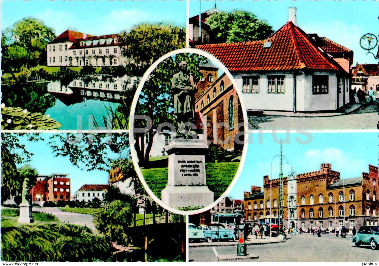 Odense - houses - monuments - multiview - 966 - Denmark - unused - JH Postcards