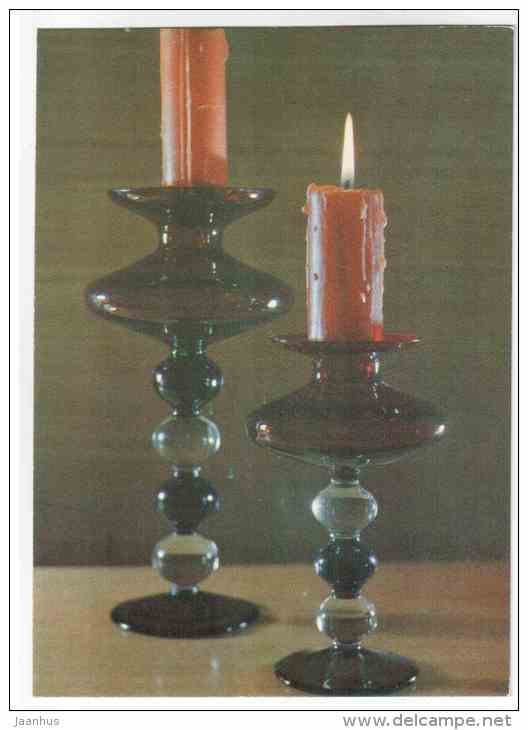 Candlesticks by Ye. Rogov - Glass items - 1973 - Russia USSR - unused - JH Postcards