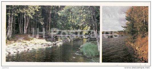 bridge over canal - lake - Solovetsky Nature and Architectural Preserve - 1986 - Russia USSR - unused - JH Postcards
