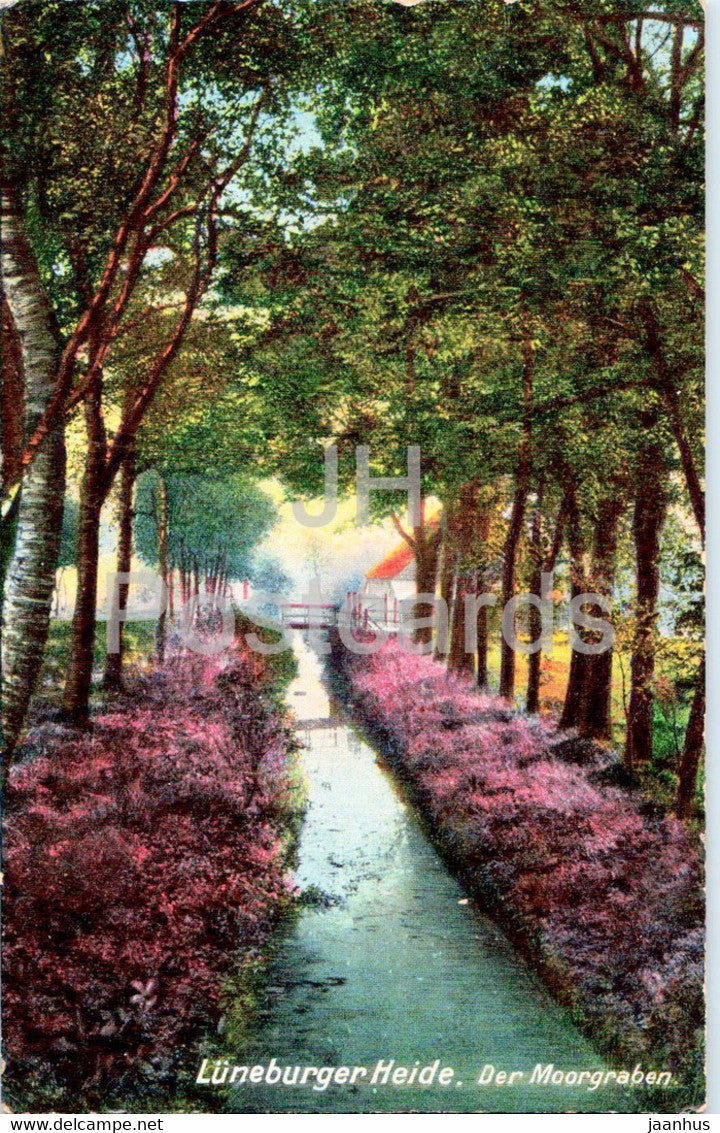 Luneburger Heide - Der Moorgraben - old postcard - Germany - used - JH Postcards
