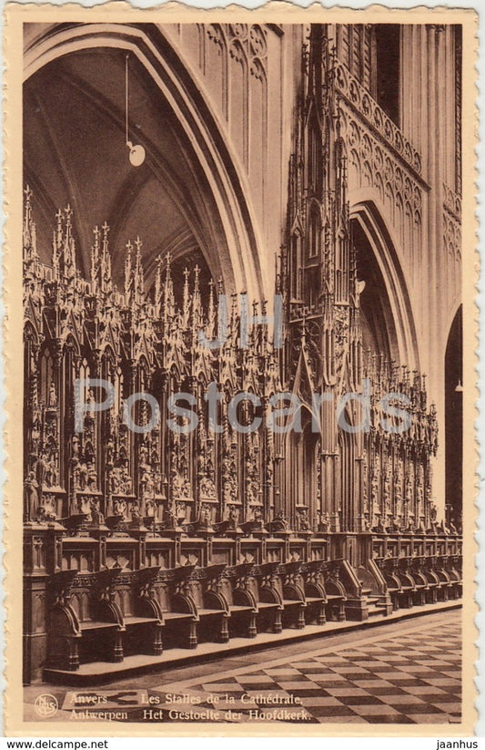 Anvers - Antwerpen - Antwerp - Les Stalles de la Cathedrale - cathedral - 7550 - old postcard - Belgium - unused - JH Postcards