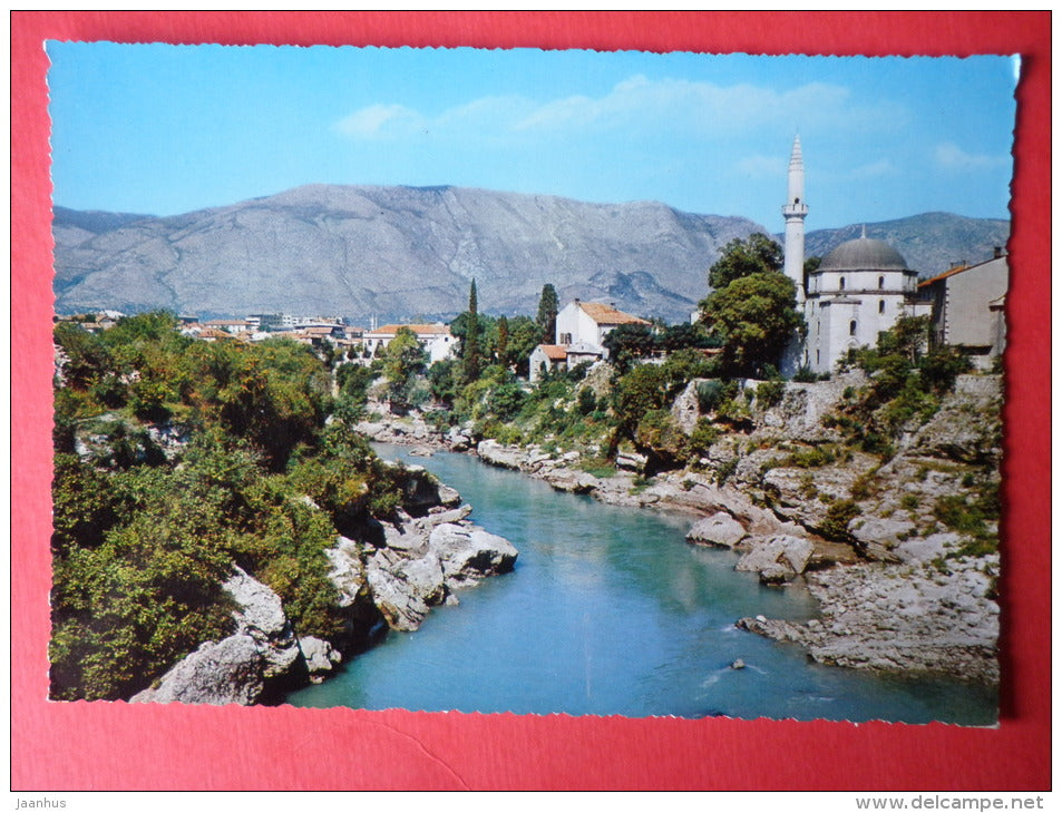 Mosque - river - Mostar - 191 - Serbia - Yugoslavia - unused - JH Postcards