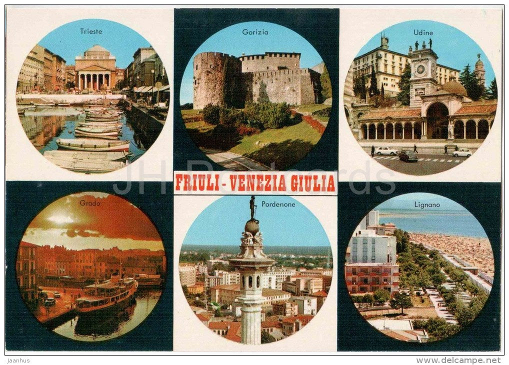 Friuli Venezia Giulia - Trieste , Gorizia , Udine , Grado , Lignano- Venezia - Veneto - FRI 6 - Italia - Italy - unused - JH Postcards