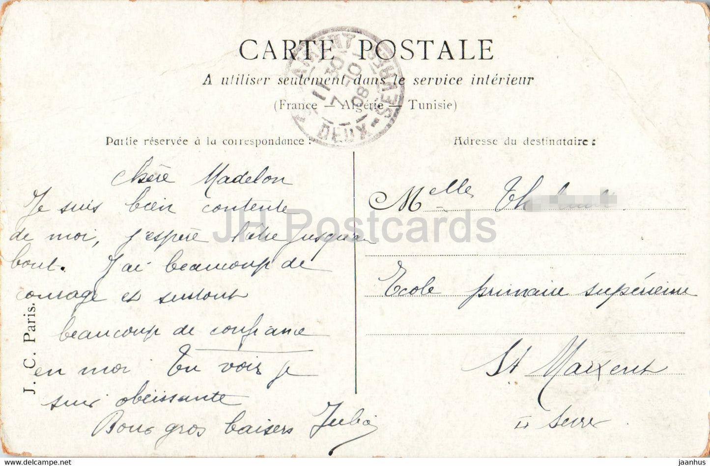 Lili et son Chien - dog - animal - old postcard - 1908 - France - used