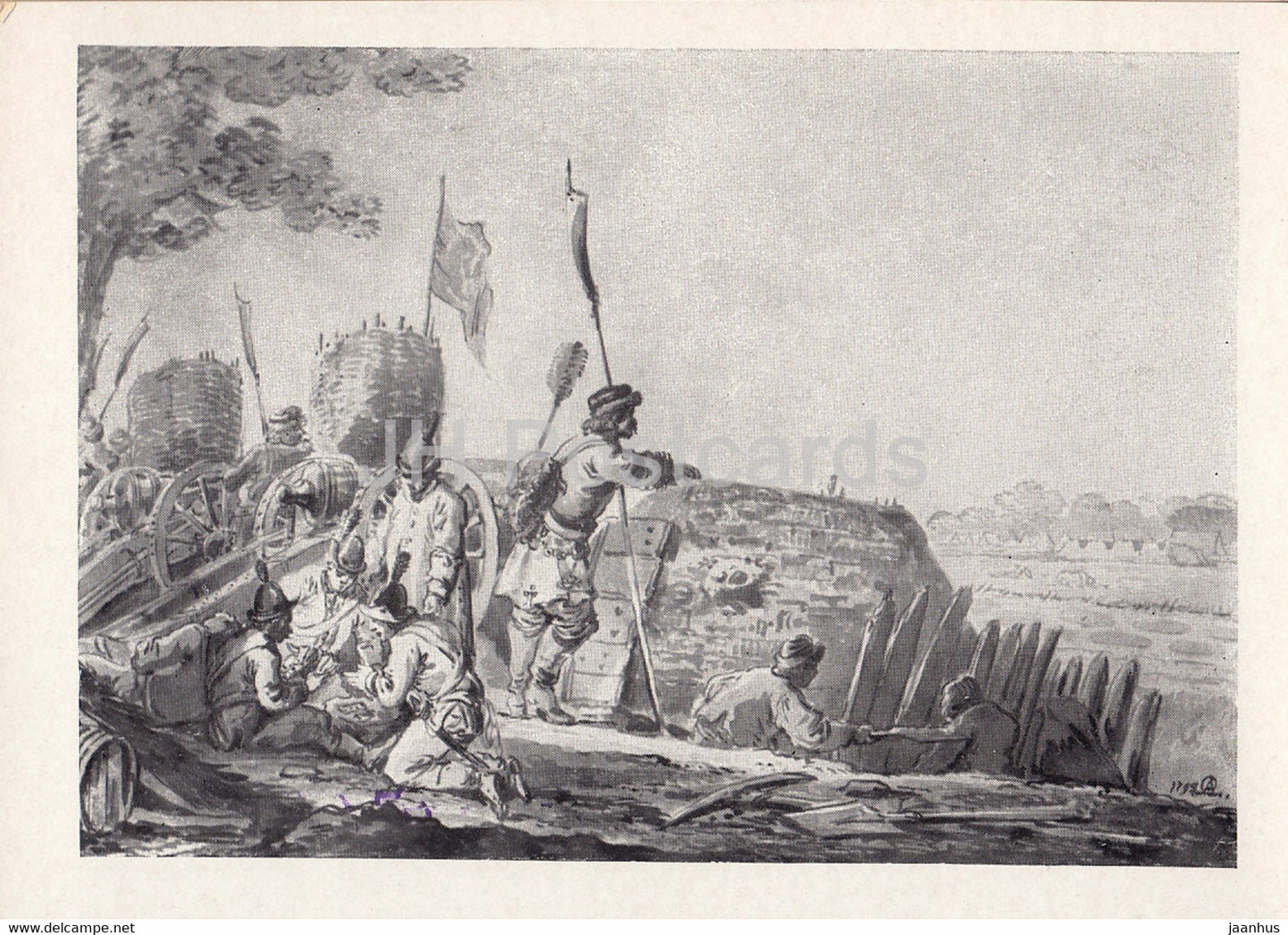 Drawing by A. Orlovsky - Detachment of the Krakow partisans - Russian art - 1957 - Russia USSR - unused - JH Postcards