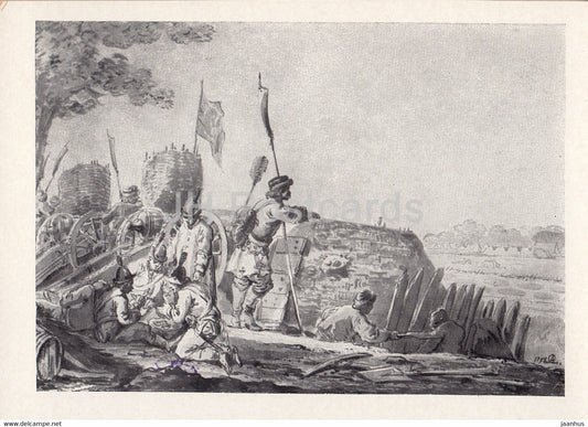 Drawing by A. Orlovsky - Detachment of the Krakow partisans - Russian art - 1957 - Russia USSR - unused - JH Postcards