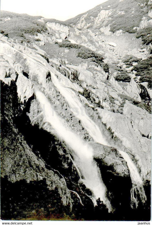 Tatry Wysokie - High Tatras - Wodospad Siklawa w Doline Roztoki - waterfall - Poland - unused - JH Postcards
