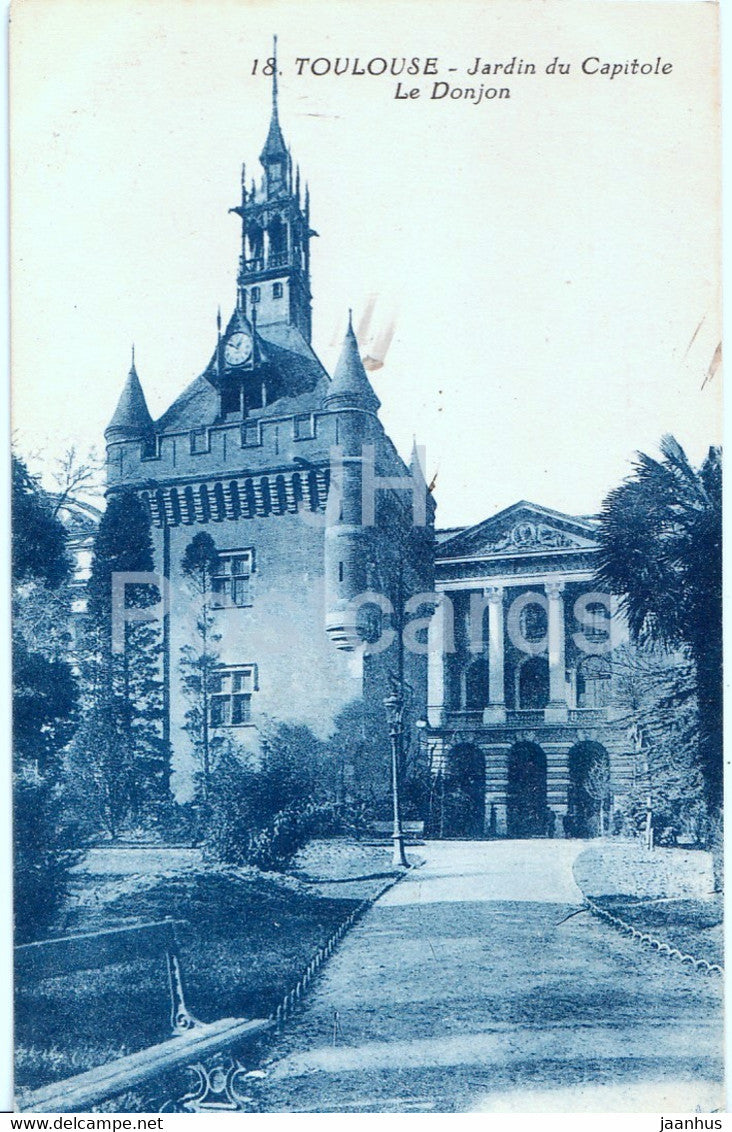 Toulouse - Jardin du Capitole - Le Donjon - 18 - old postcard - France - used - JH Postcards