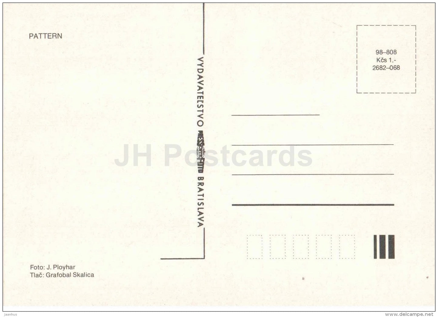 Pattern - dahlia - flowers - Slovakia - Czechoslovakia - unused - JH Postcards