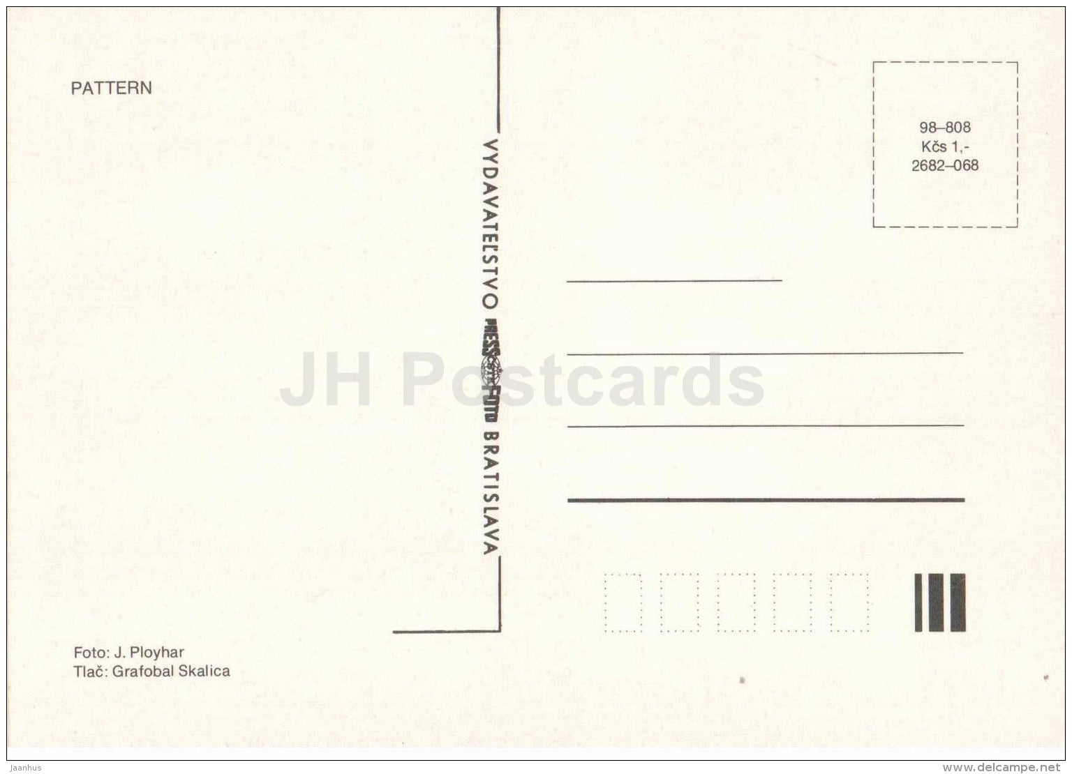 Pattern - dahlia - flowers - Slovakia - Czechoslovakia - unused - JH Postcards