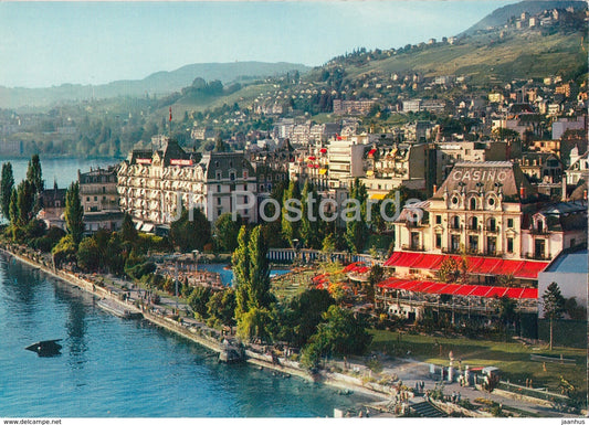 Montreux - Le Casino et l'Hotel Eden - hotel - pool - 1802 - Switzerland - unused - JH Postcards
