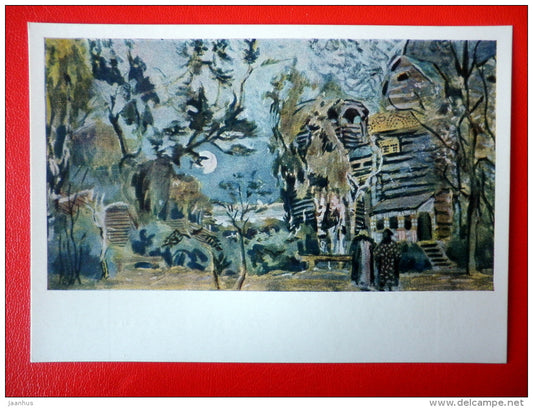 painting by A. Golovin . Design for Rimsky-Korsakov opera The Maid of Pskov - State Theatre Museum in Moscow - unused - JH Postcards