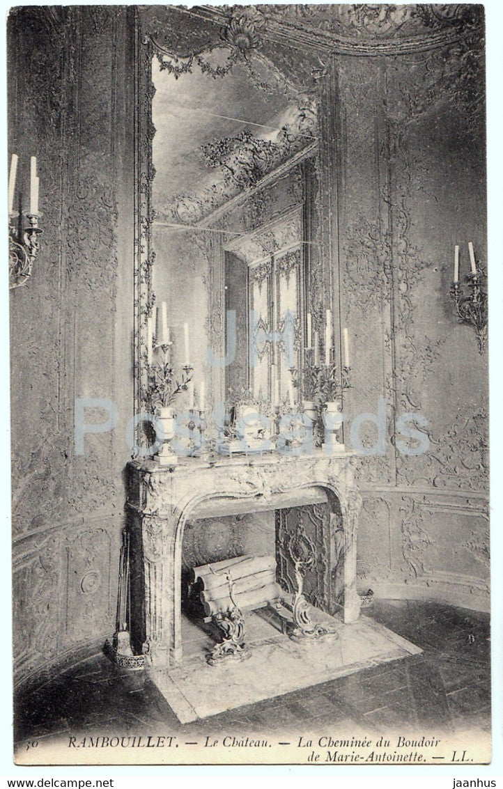 Rambouillet - Le Chateau - La Cheminee du Budoir de Marie Antoinette - castle - 30 - old postcard - France - unused - JH Postcards