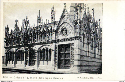 Pisa - Chiesa di S Maria della Spina - fianco - church - old postcard - Italy - unused - JH Postcards