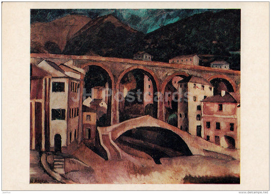 painting by I. Mashkov - Nervi . Italy , 1913 - Russian art - Russia USSR - unused - JH Postcards