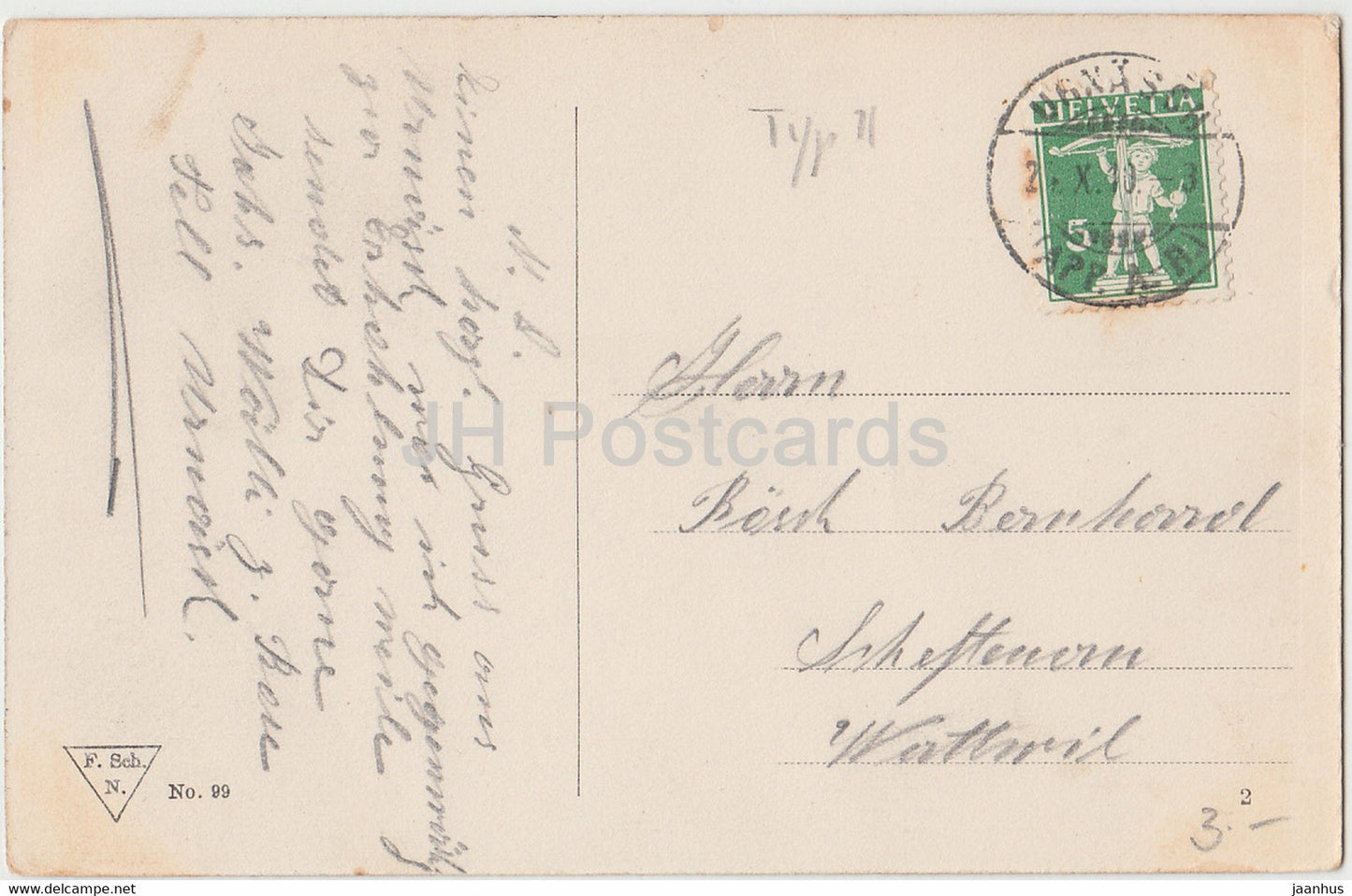 Ah Dos is guat - drinking beer - F Sch N - 99 - old postcard - 1910 - used