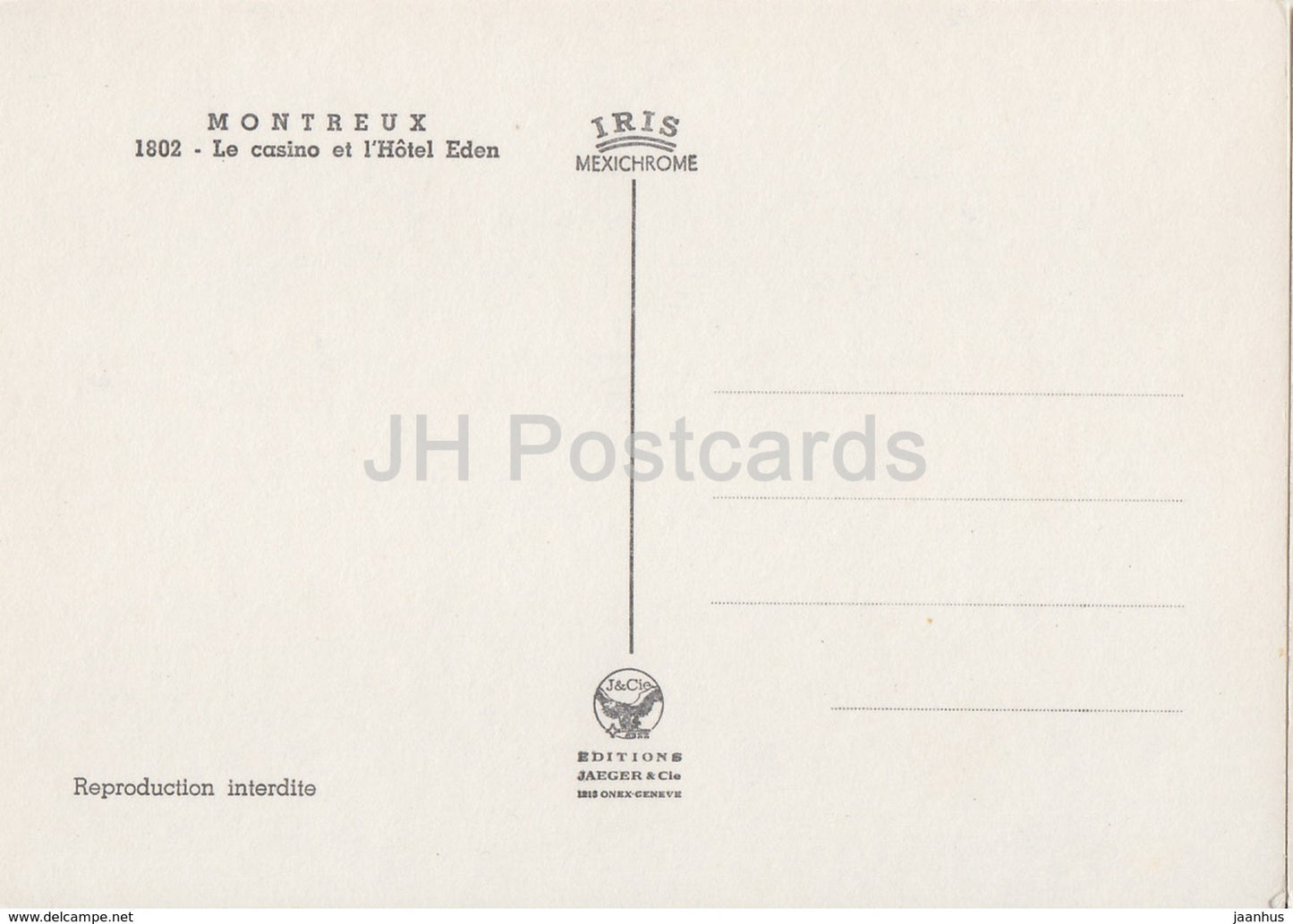 Montreux - Le Casino et l'Hotel Eden - hotel - pool - 1802 - Switzerland - unused