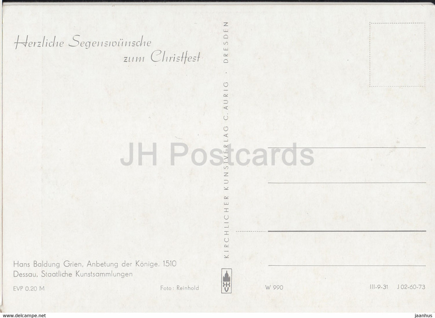 painting by Hans Baldung Grien - Anbetung der Konige - German art - Germany - unused