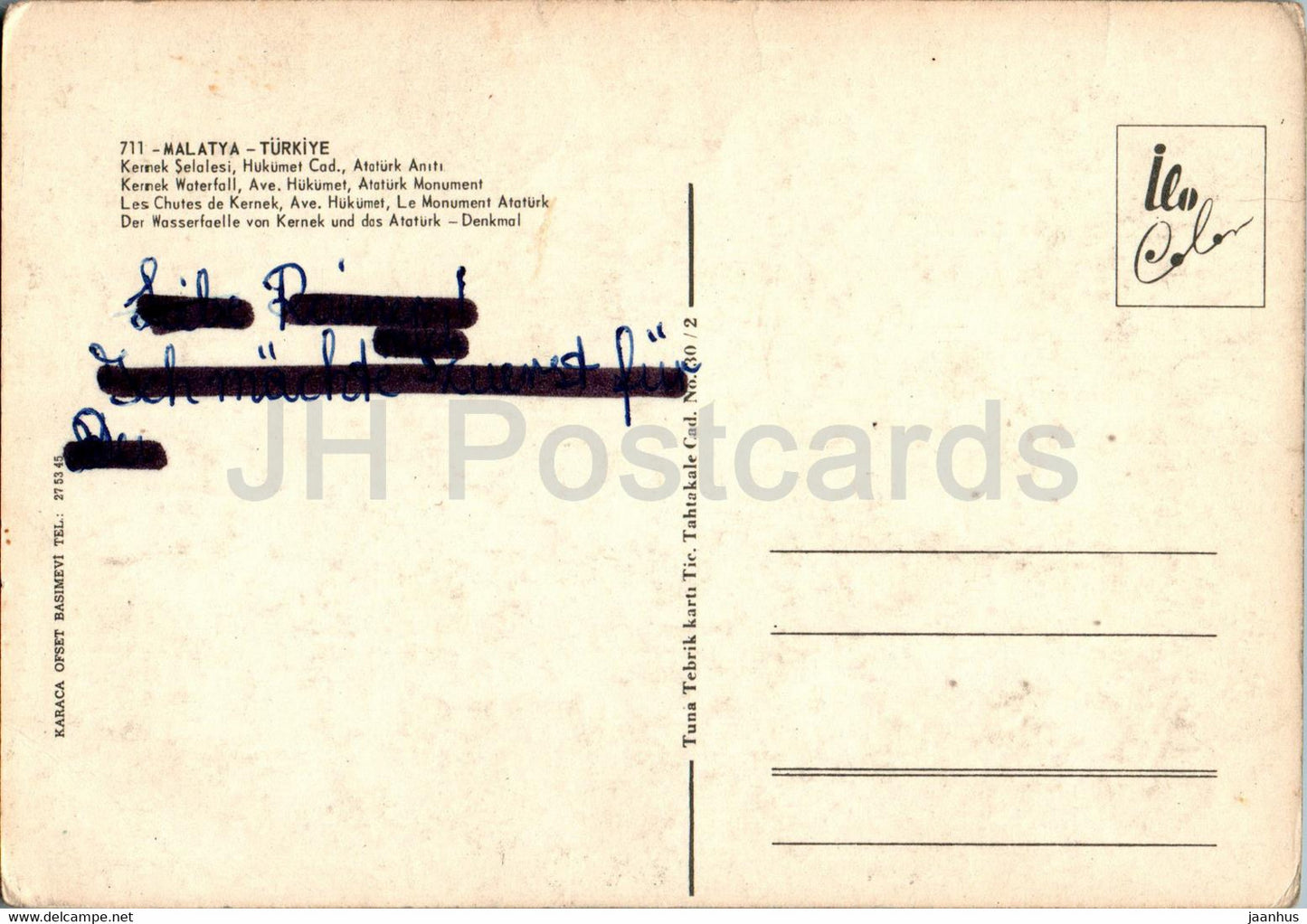 Malatya - Kernek Waterfall - Hukumet Ave - Ataturk monument  - multiview - 711 - Turkey - used