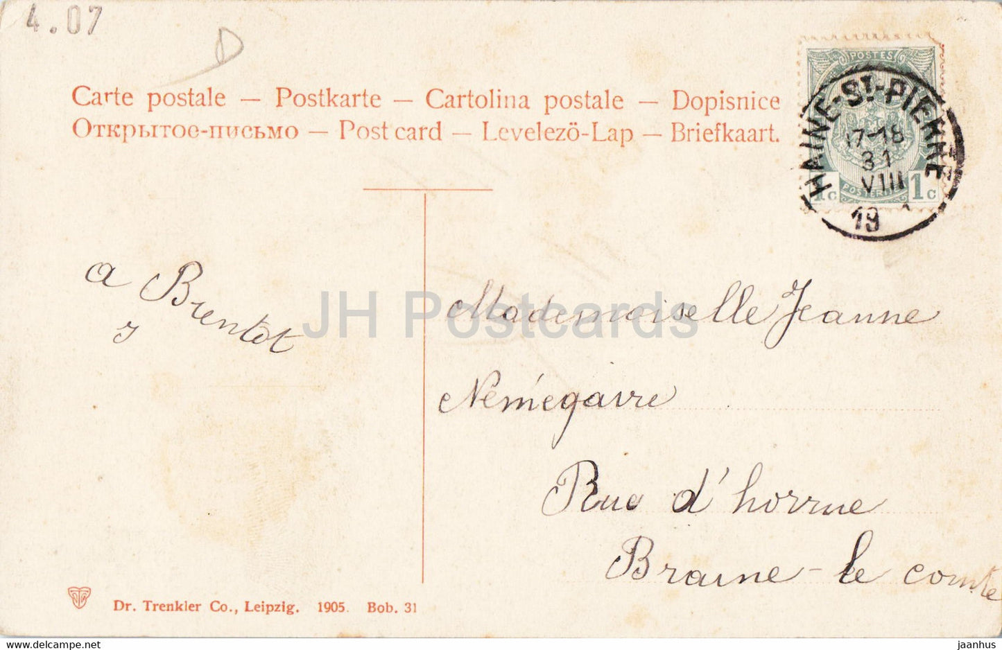 Blausee - Felsenzimmer - 1905 - carte postale ancienne - Suisse - utilisé
