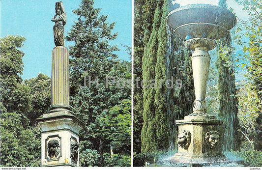 Gurzuf - fountains in the park of the sanatorium of the USSR Ministry of Defense - Crimea - 1990 - Ukraine USSR - unused - JH Postcards