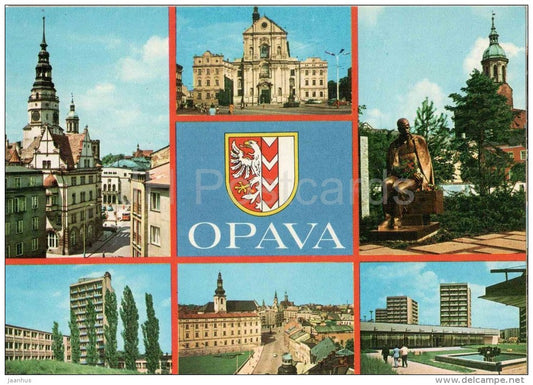 Opava - 1. May Square - Square of the Great October - Nemcove street - Czechoslovakia - Czech - unused - JH Postcards
