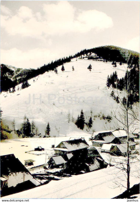 Nizke Tatry - Vysna Boca - Lyziarsky teren pod Sporthotelom - ski area - Low Tatras - Slovakia - Czechoslovakia - unused - JH Postcards