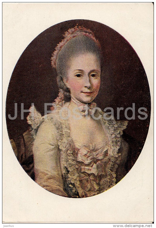painting by Jens Juel - Portrait of a Woman - Danish art - 1950- Russia USSR - unused - JH Postcards