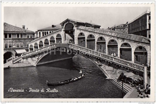 Rialto Bridge - gondola - Venice - Venezia - 529 - Italy - Italia - unused - JH Postcards