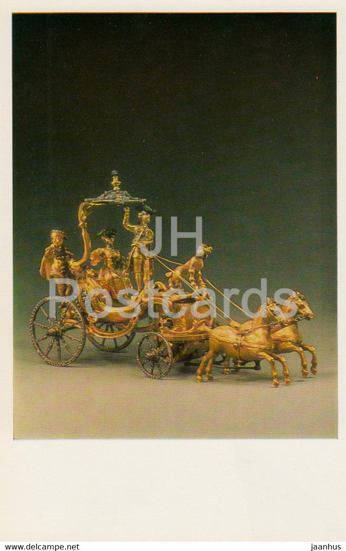 Jewels - Ormolou Clockwork Toy Carriage - France 18th Cent. - The Hermitage - Leningrad - Russia - USSR - 1982 - used - JH Postcards