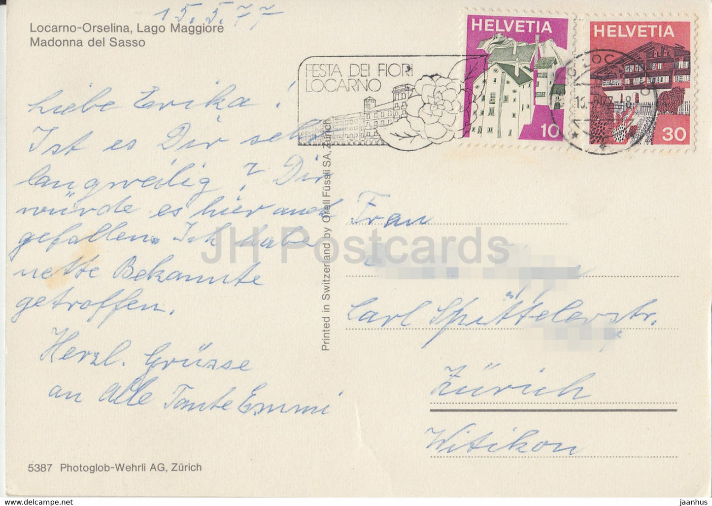 Locarno Orselina - Lago Maggiore - Madonna del Sasso - 5387 - 1977 - Suisse - d'occasion