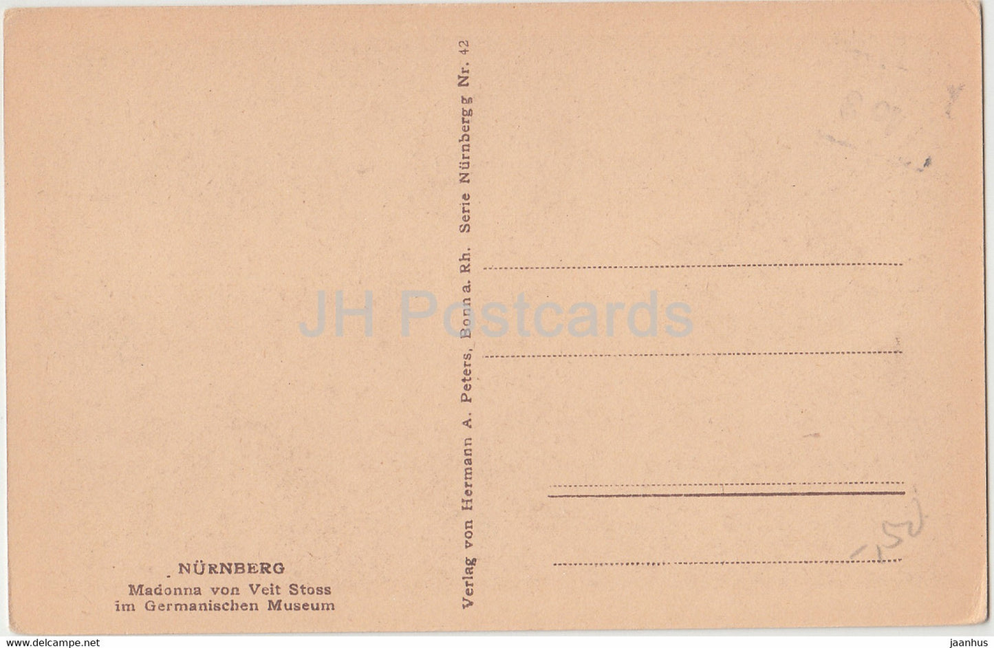 Nurnberg - Madonna von Veit Stoss im Germanischen Museum - old postcard - Germany - unused