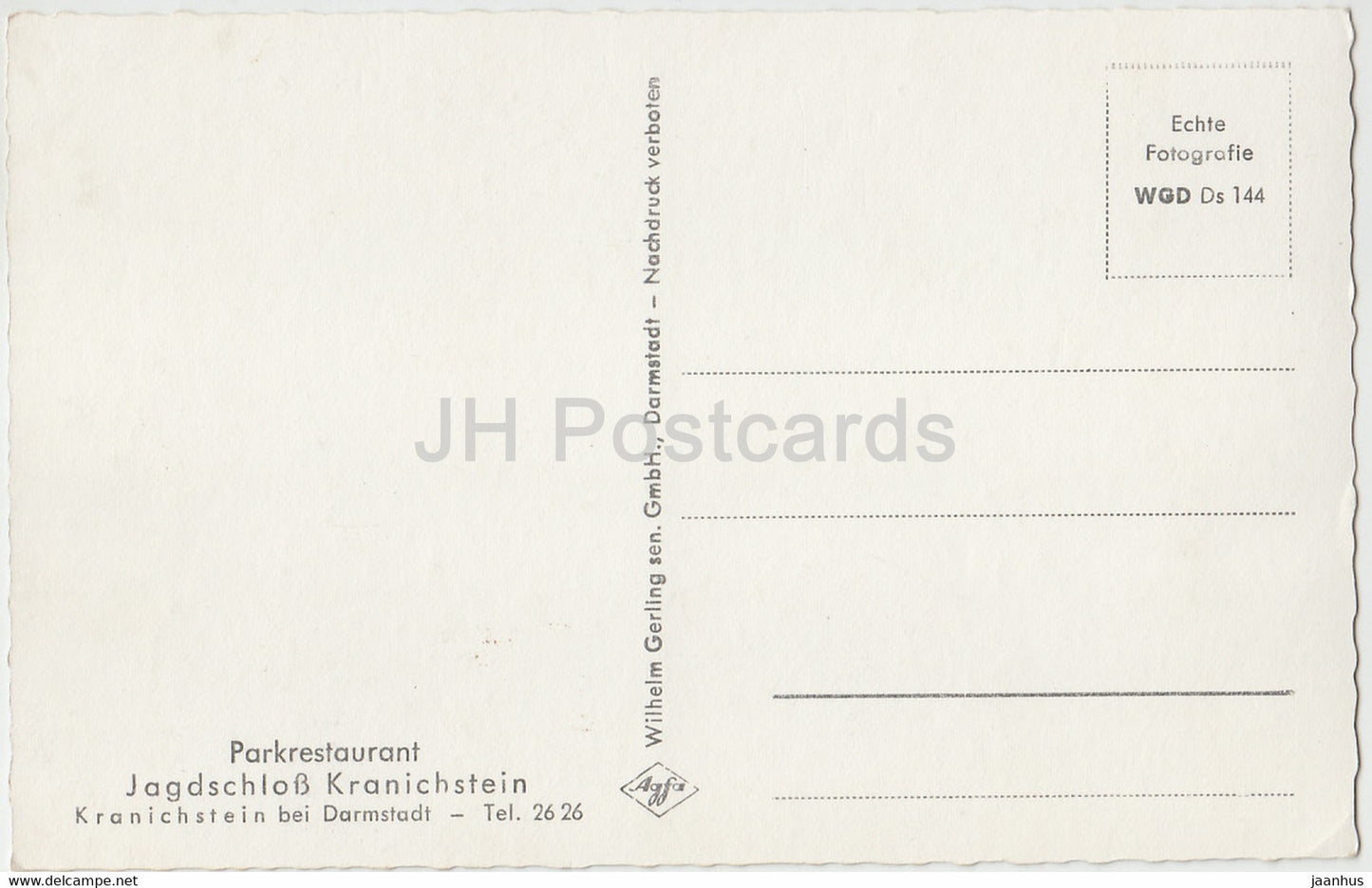 Darmstadt - Jagdschloss Kranichstein - Parkrestaurant - Deutschland - unbenutzt