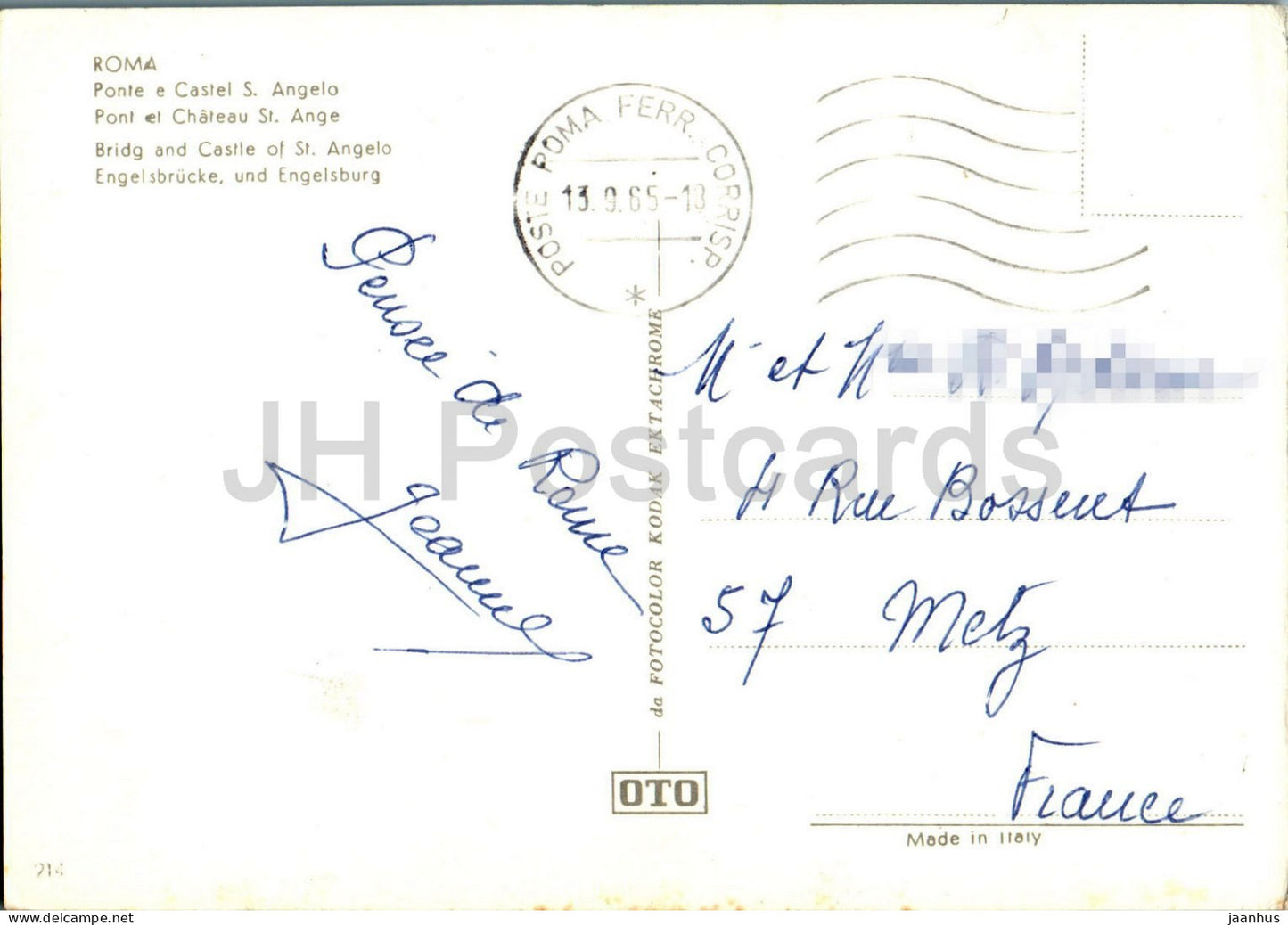 Roma - Rom - Ponte e Castel S Angelo - Brücke und Engelsburg - Antike Welt - 214 - 1965 - Italien - gebraucht 