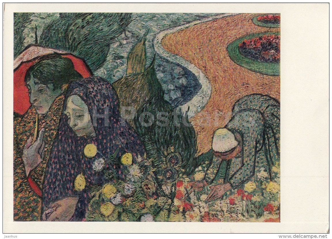 painting by Vincent van Gogh - Ladies of Arles , 1888 - Dutch Art - 1970 - Russia USSR - unused - JH Postcards